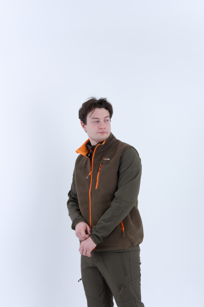 Кольт флисовый жилет PRIDE, демисезонный, хаки